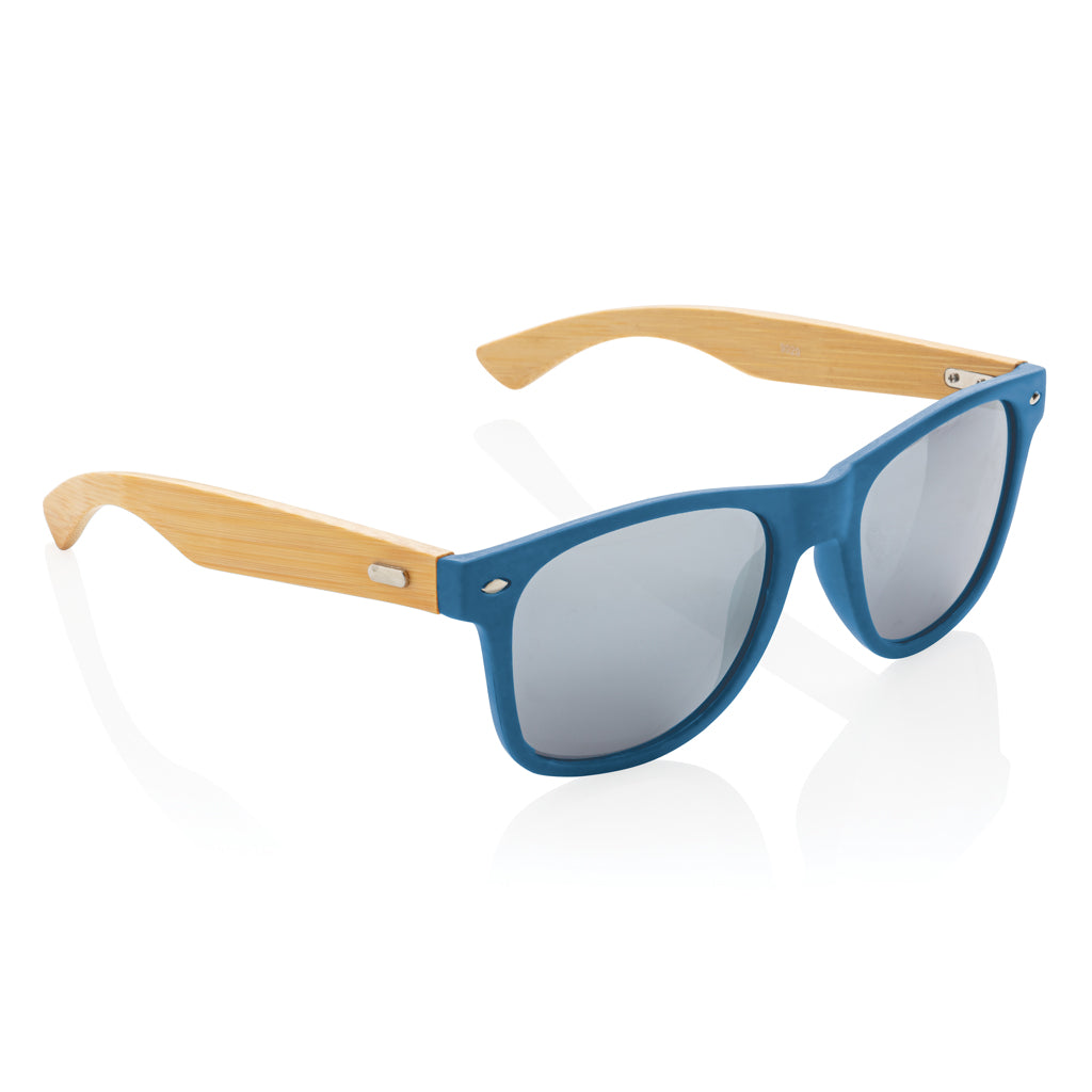 Sonnenbrille aus Bambus und RCS recyceltem Kunststoff – blau