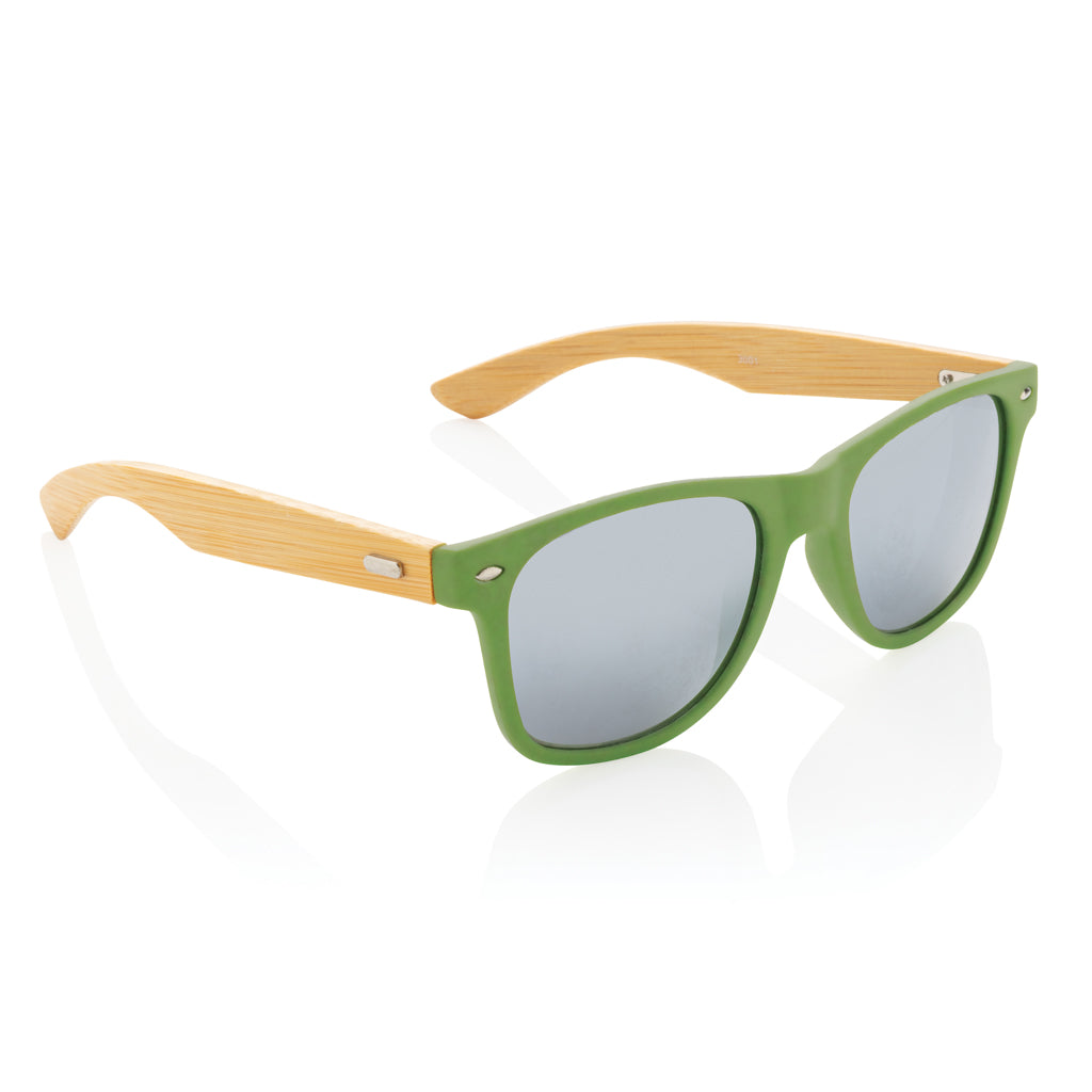 Sonnenbrille aus Bambus und RCS recyceltem Kunststoff – grün