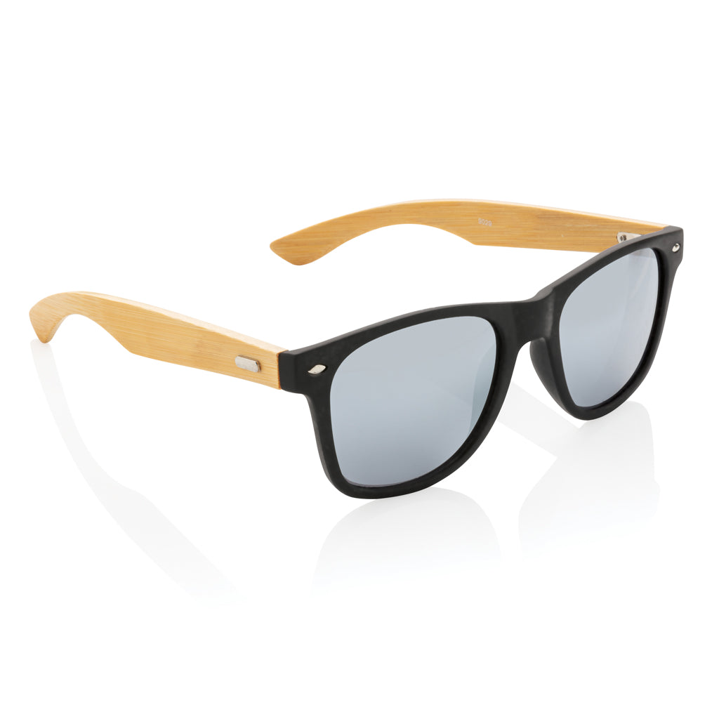 Sonnenbrille aus Bambus und RCS recyceltem Kunststoff – schwarz