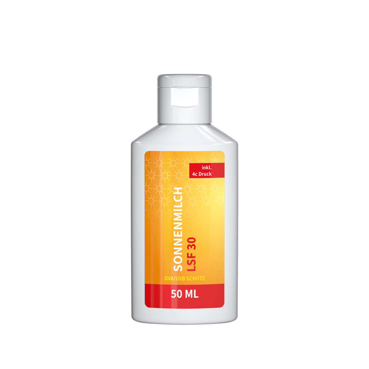 Sonnenmilch sensitiv LSF 30 50 ml Flasche mit Etikett rundum