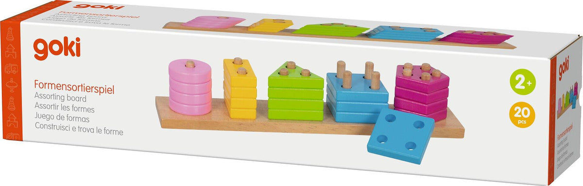 Sortierspiel Formen und Farben mit Zapfen aus Holz – weitere Ansicht
