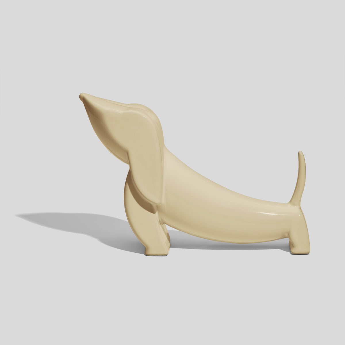 Spardose in Dackelform 22 cm lang – Beige