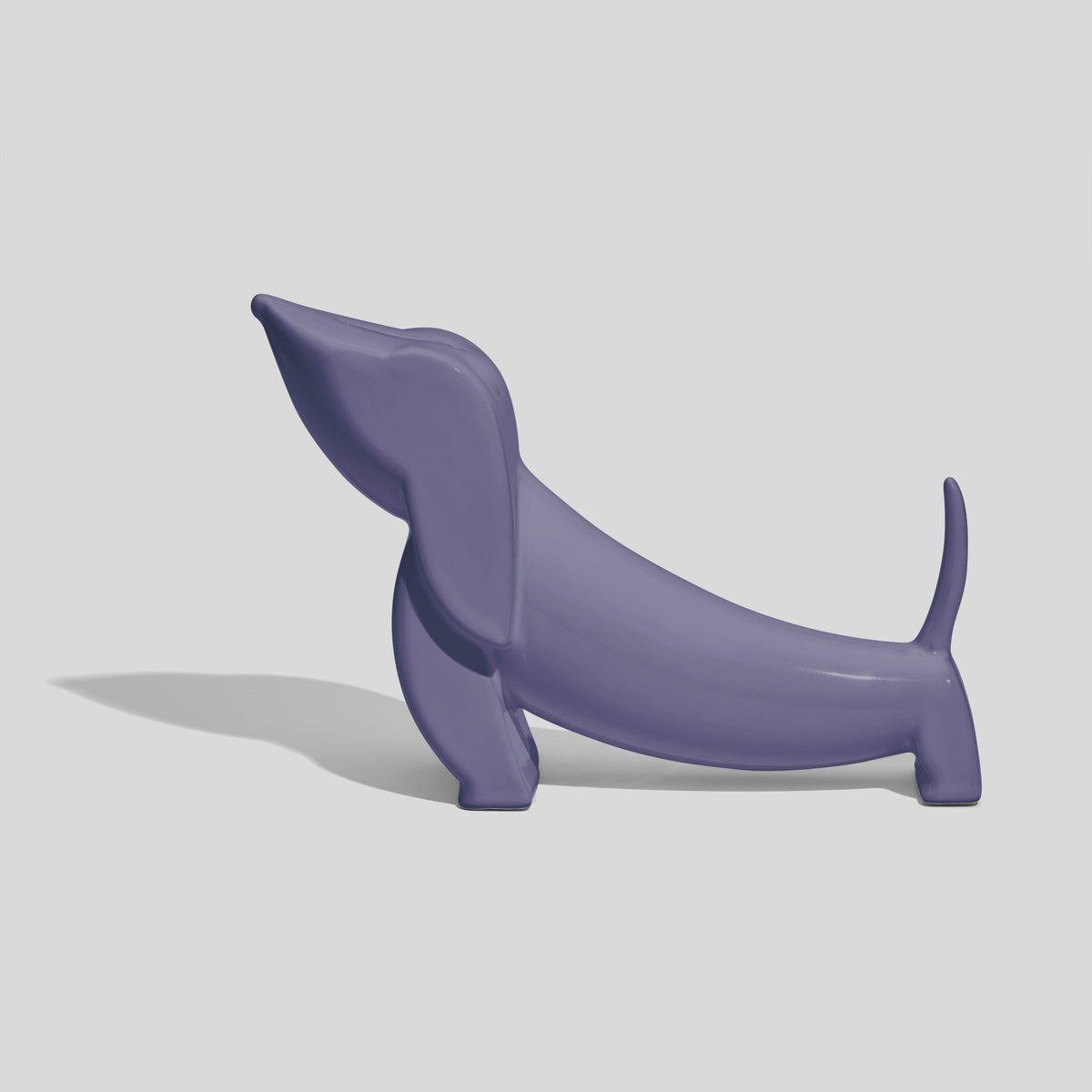 Spardose in Dackelform 22 cm lang – Lavendel