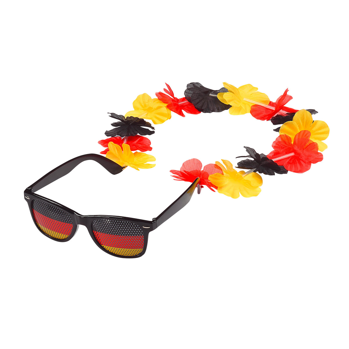 Spaßbrille „Germany“ mit Blumenkette