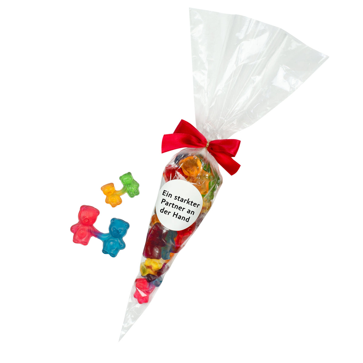 Spitztüte Fruchtgummi Bärchen 100 g mit Logo – Beispielmotiv