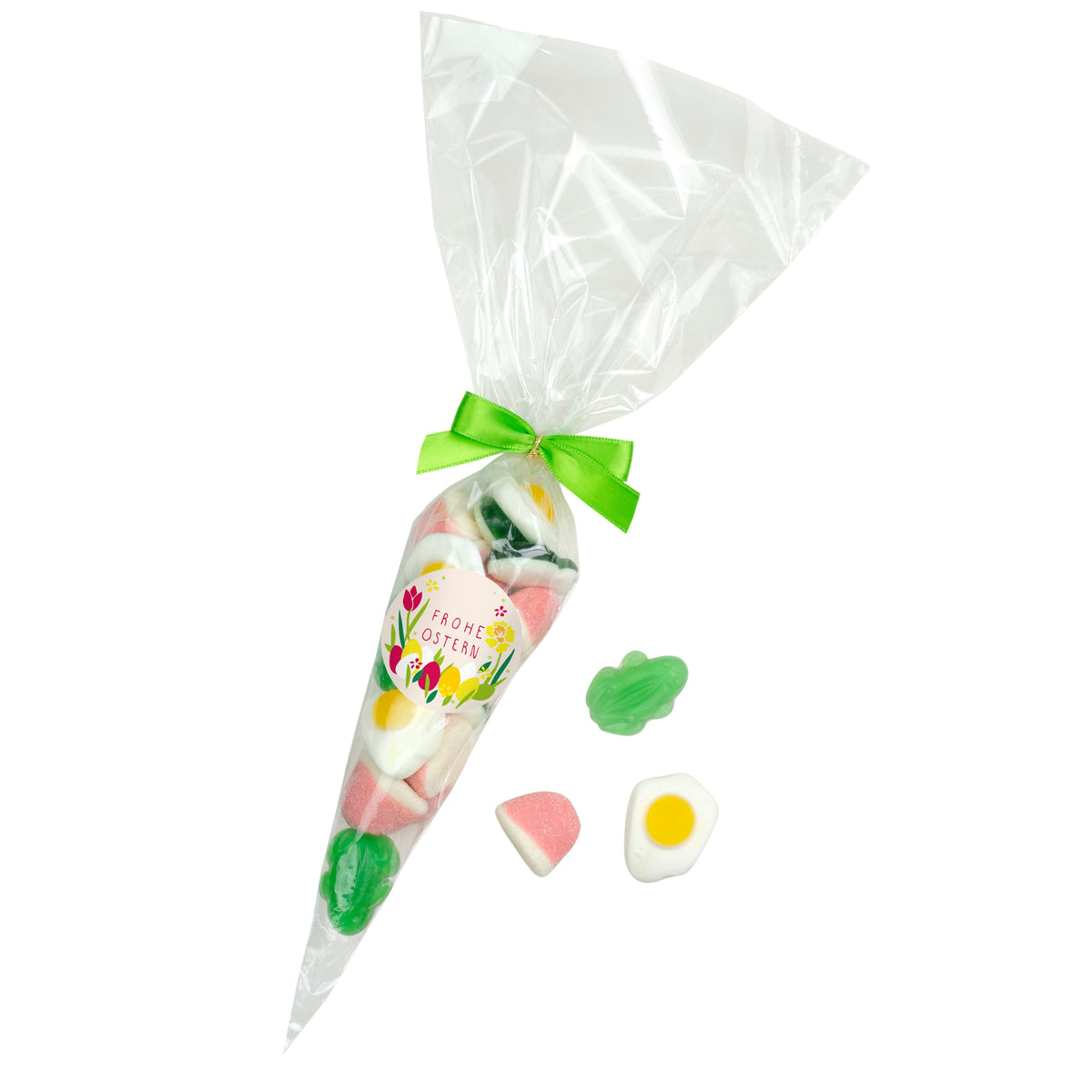 Spitztüte Ostermischung 100 g mit Logoetikett – Beispielmotiv