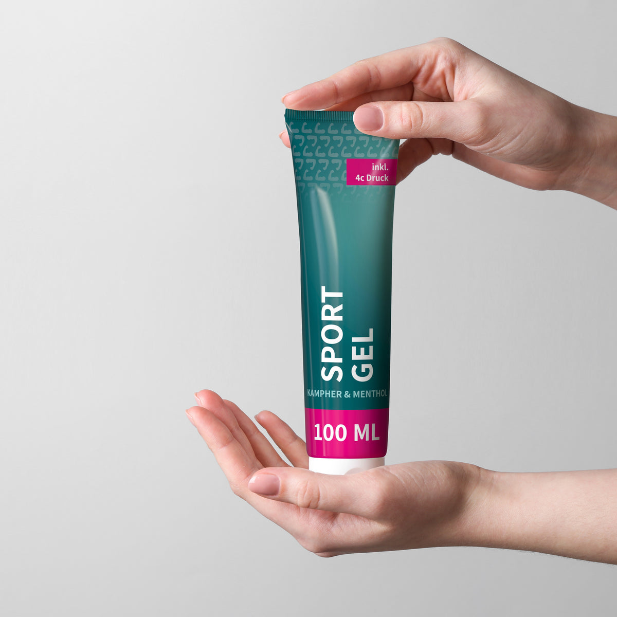 Sportgel 100 ml Tube mit Klappdeckel vollflächig bedruckt