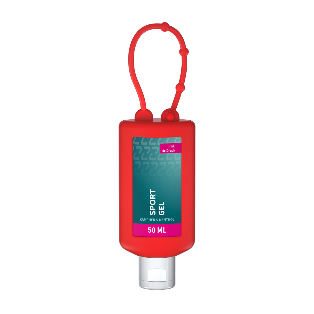 Sportgel 50 ml Flasche mit Silikonhülle zum Anhängen