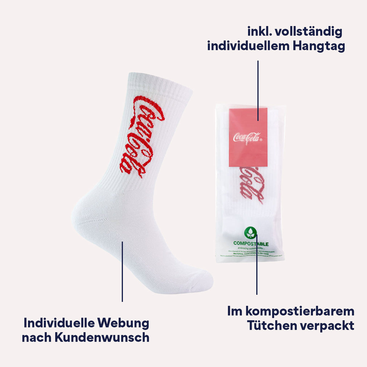 Sportsocke Ökotex im eigenen design weben Firmengeschenk Umverpackung