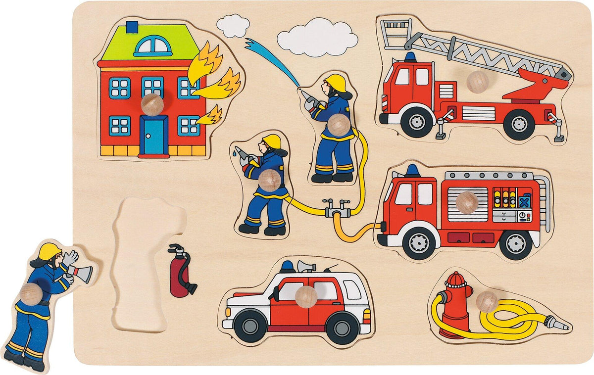 Steckpuzzle Feuerwehr mit Löschzug und Hydrant – Ansicht