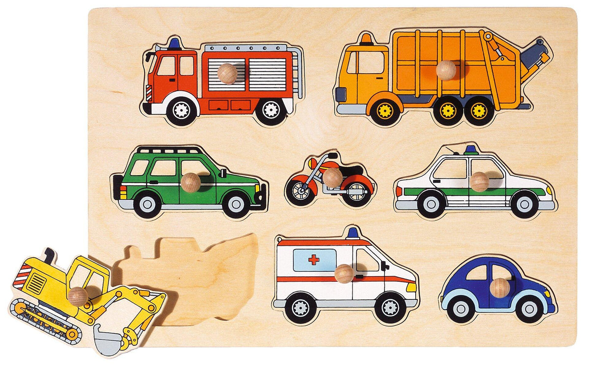 Steckpuzzle Verkehrsmittel mit Polizei und Krankenwagen – Ansicht