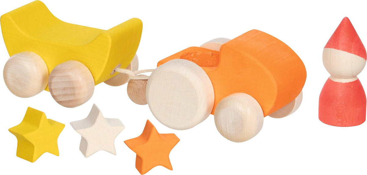 Sternensammler Holzset mit Mondwagen und Sternen – Weitere Ansicht