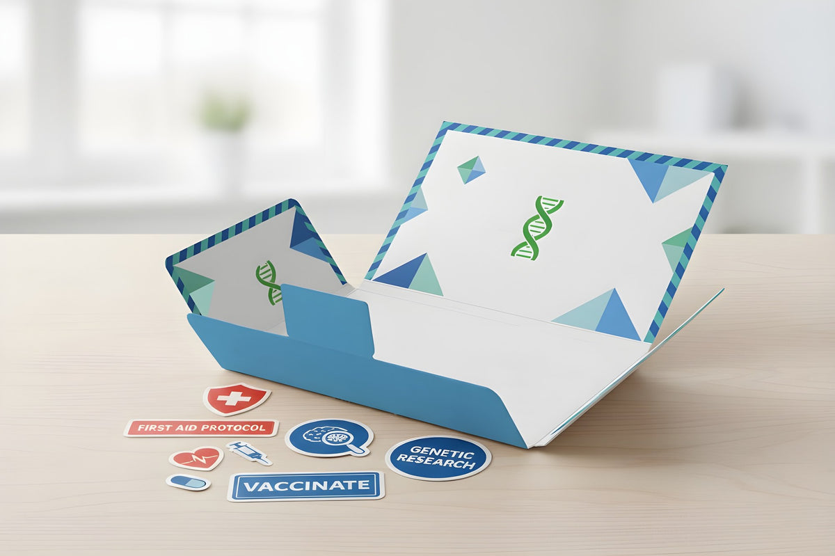 Stickerset mit 5 eigenen Motiven im Kartonmäppchen – Beispiel 2