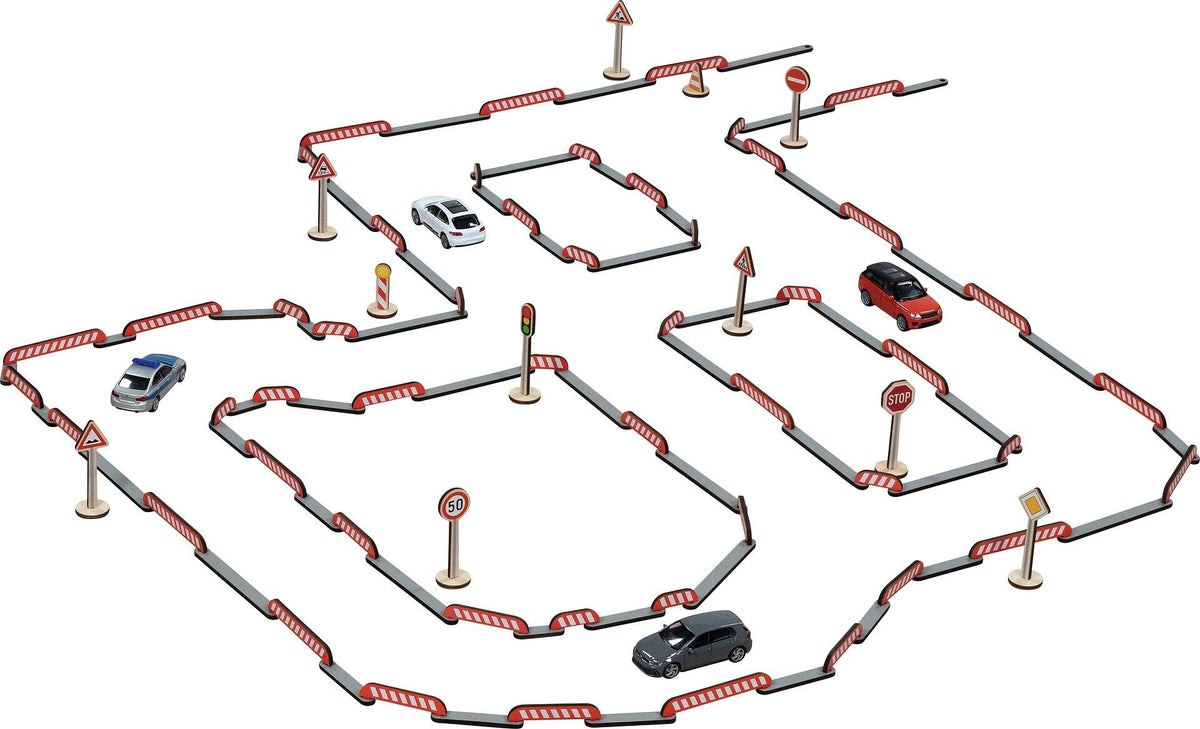 Straßenbau Spielset FlexiRoads mit 135 Holzteilen – weitere Ansicht