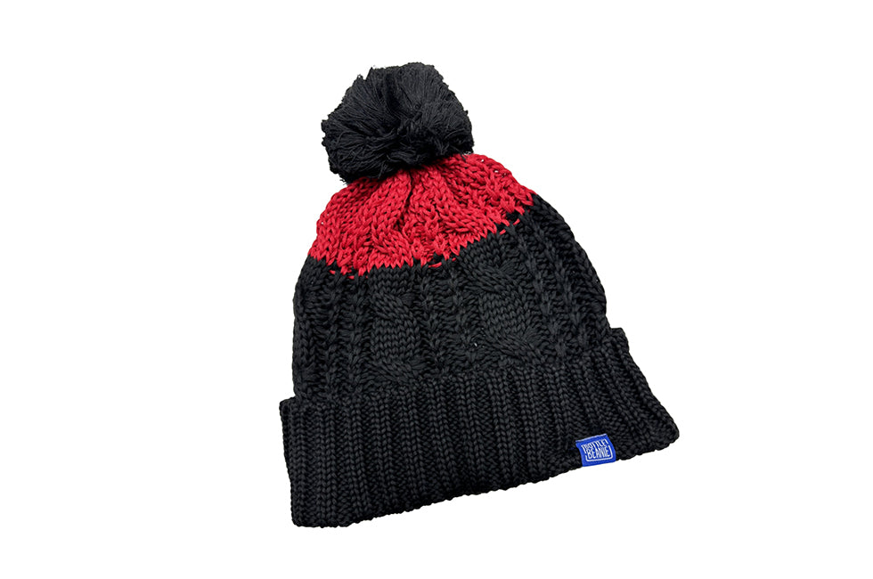 Strickmütze mit Logo Patch, Umschlag oder Fischerstil – Mit Umschlag