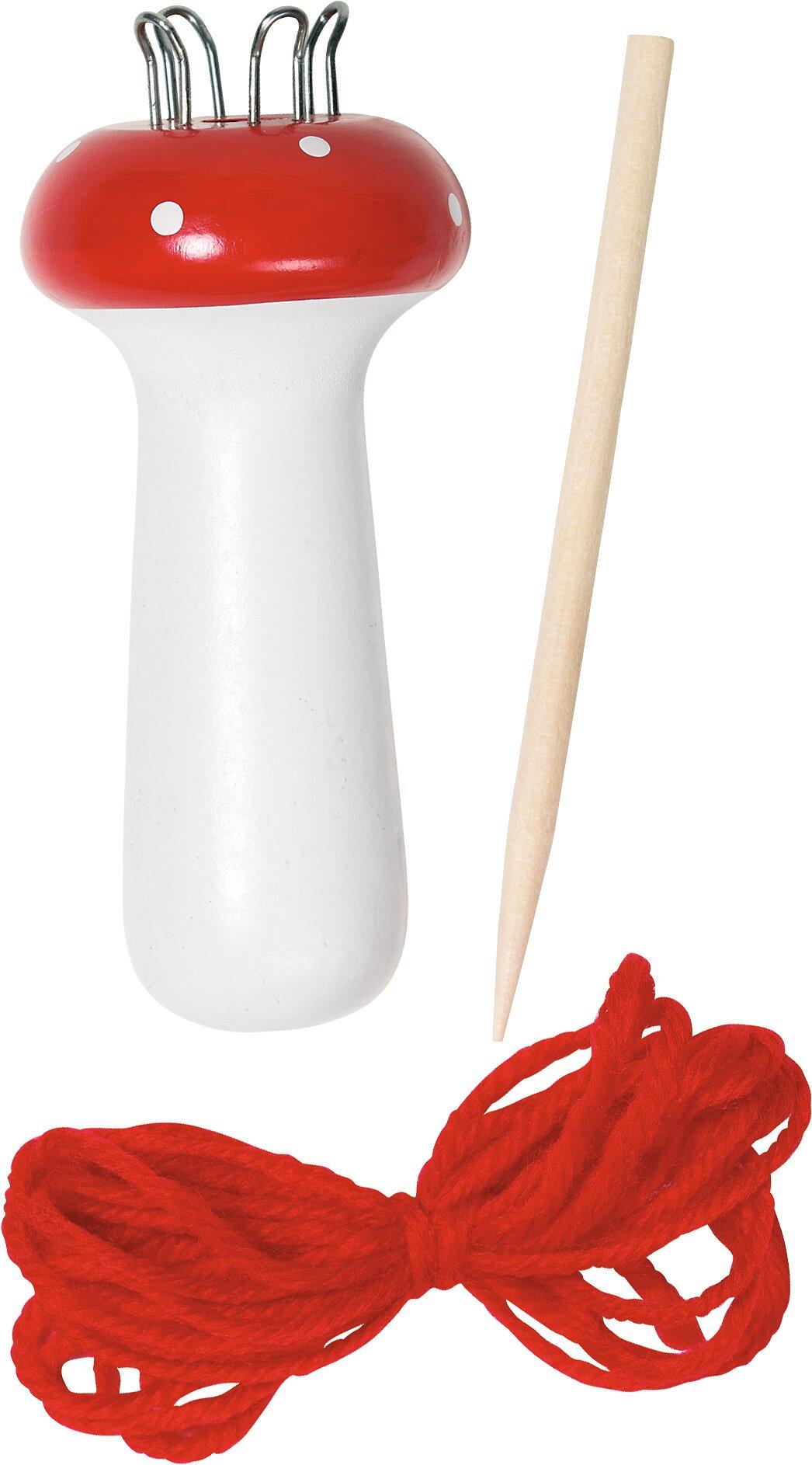 Strickpilz 12er Set aus Holz mit Holznadel von goki – Ansicht
