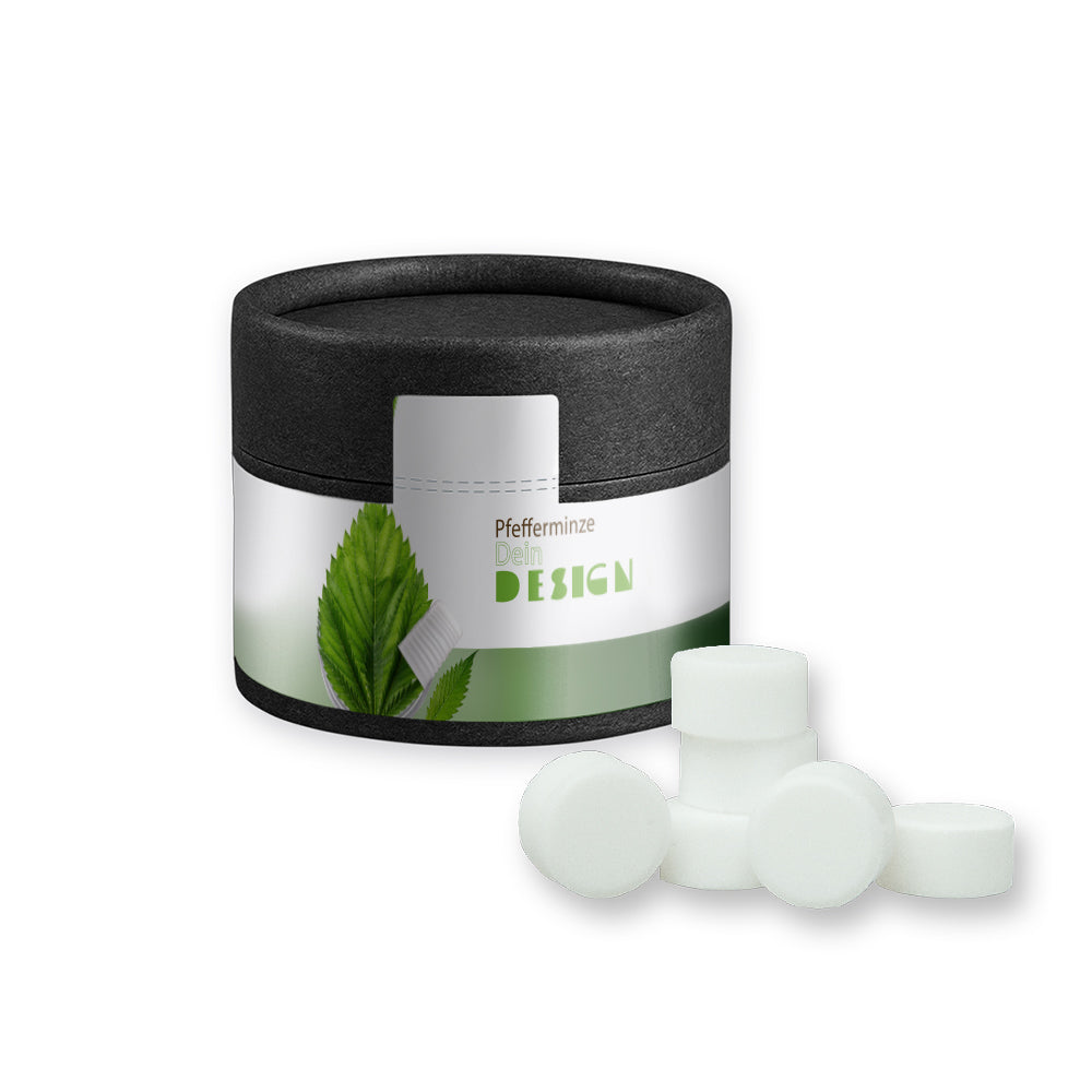 Studentenfutter in der schwarzen Mini Dose – Pfefferminz Drops zuckerfrei, ca. 40 g