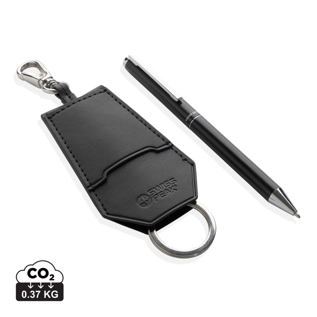 Swiss Peak Tula RCS-zertif. rPET-PU-Key-Chain- & Stift-Set