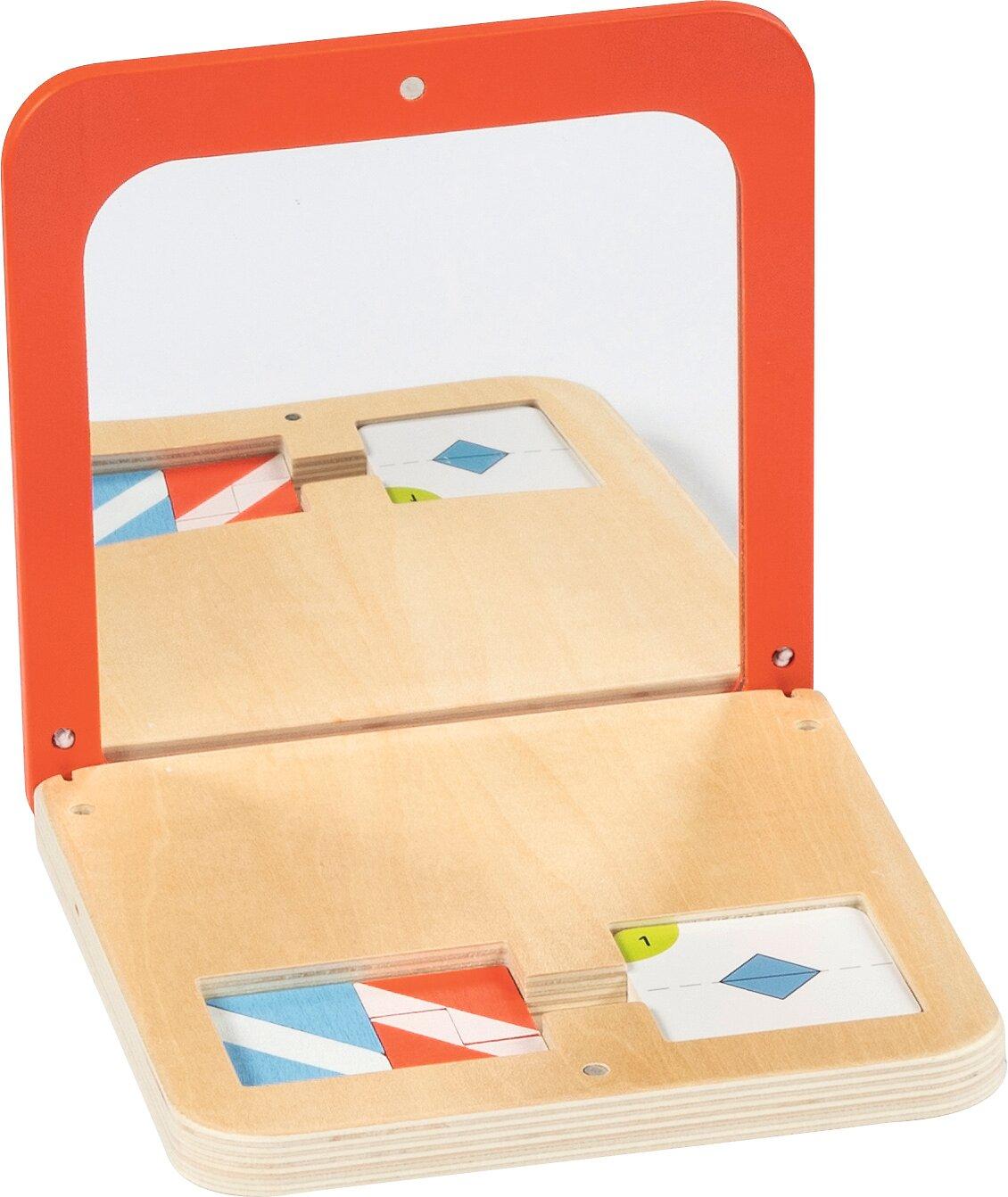 Symmetriespiel Spiegelmagie mit Spiegel und Vorlagenkarten