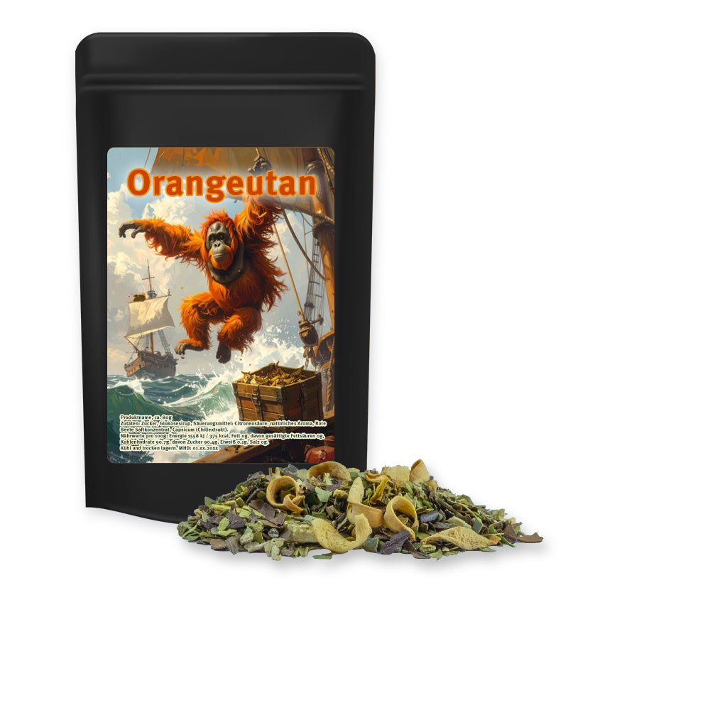 Tee im schwarzen Standbeutel Mini – Matetee Orange, ca. 15 g