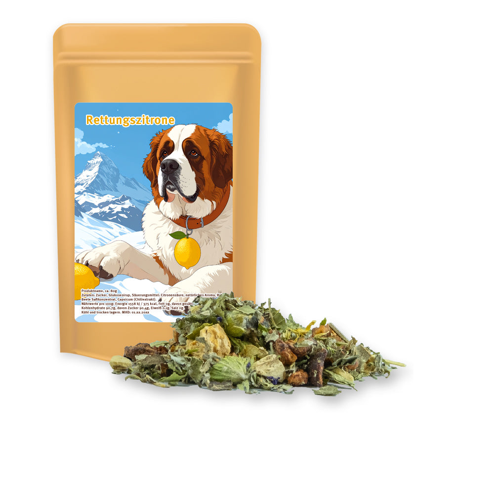 Tee im Standbeutel Mini aus Kraftpapier – Kräutertee Bergtee & Zitrus, ca. 11 g