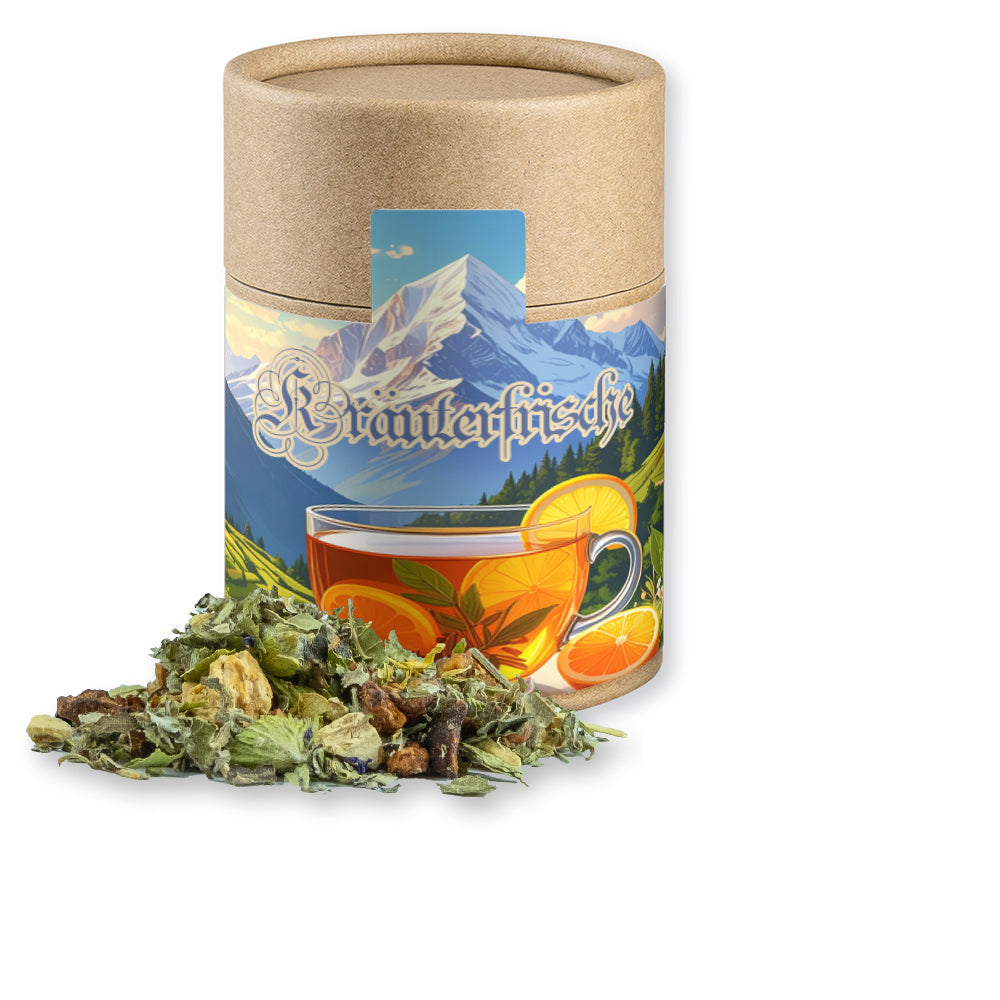 Tee in der Kraftpapierdose Midi – Kräutertee Bergtee & Zitrus, ca. 27 g