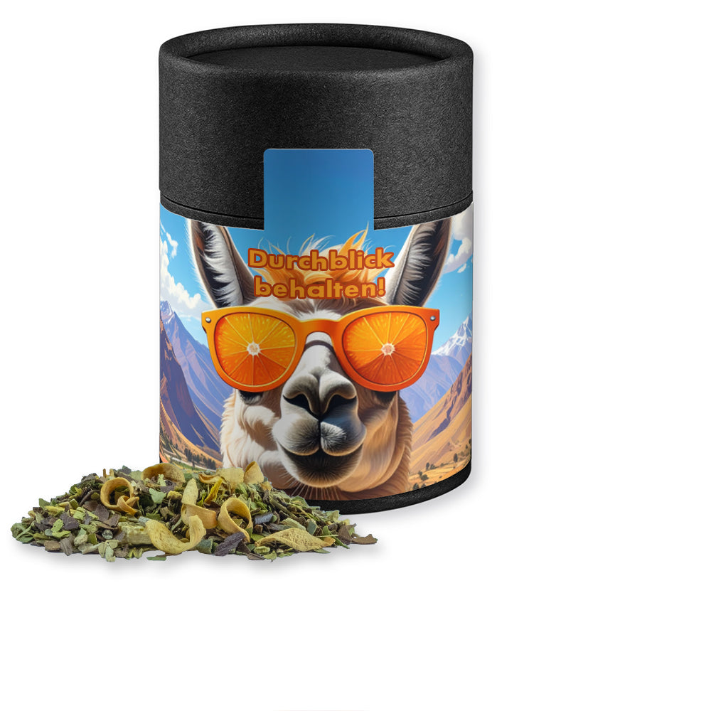 Tee in der schwarzen Kraftpapierdose Midi – Matetee Orange, ca. 33 g