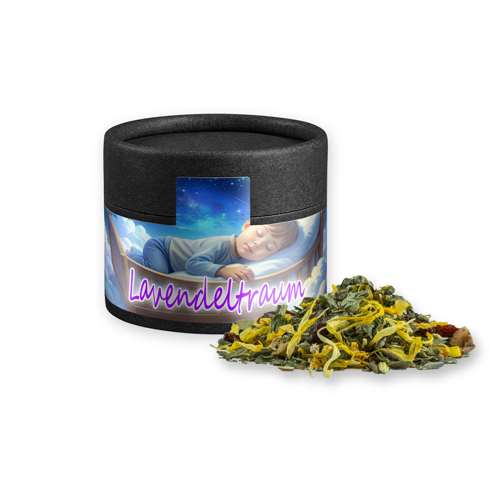 Tee in der schwarzen Mini Dose – Kräutertee Lavendel, ca. 11 g