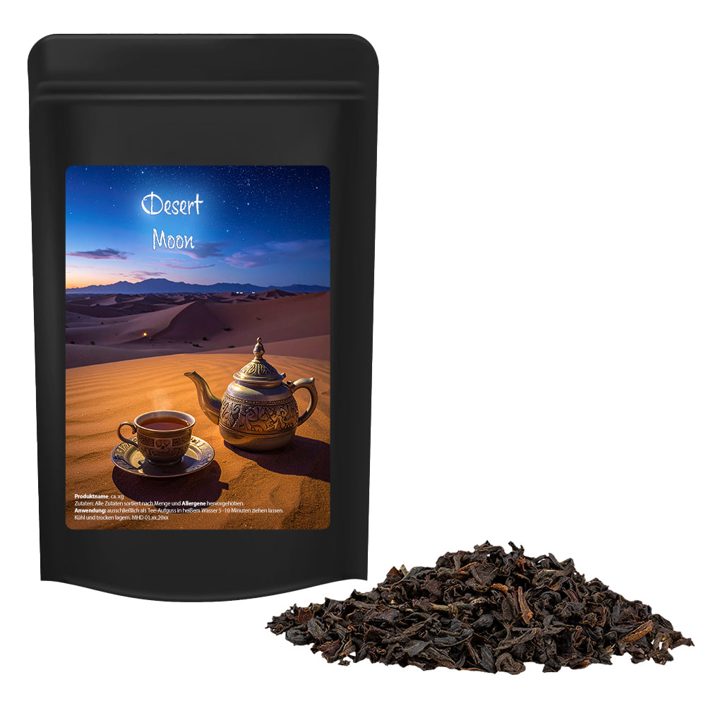 Tee und Kaffee im schwarzen Standbeutel Midi – Schwarztee, ca. 40 g