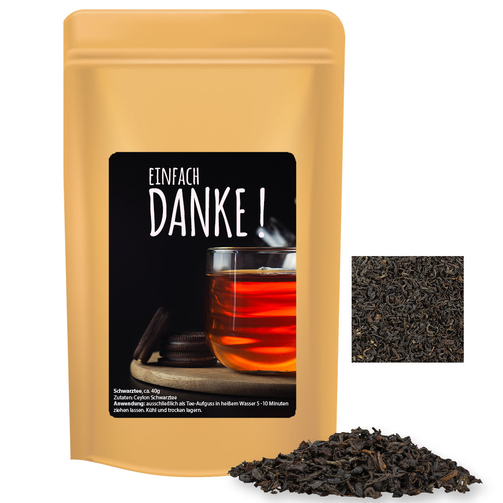 Tee und Kaffee im Standbeutel Midi aus Kraftpapier – Schwarztee, ca. 40 g