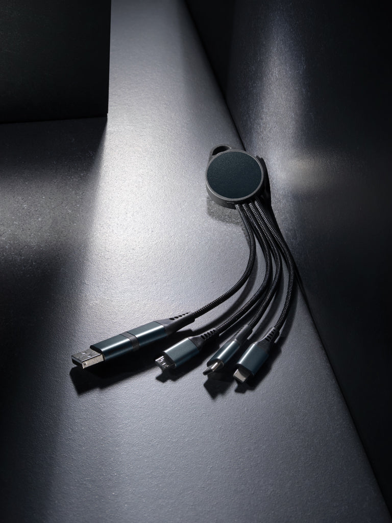 Terra 6-in-1-Ladekabel aus RCS recyceltem Aluminium