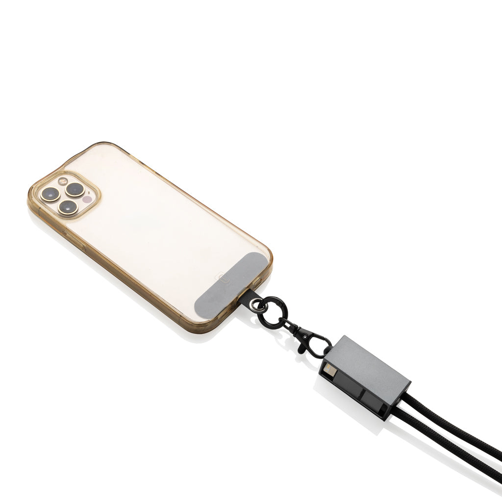 Terra 60Wduales Ladekabel aus RCS recyceltem PET mit Lanyard