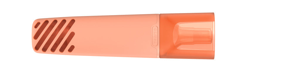 Textmarker mit transparenter Kappe und Griffrillen – Pastell orange