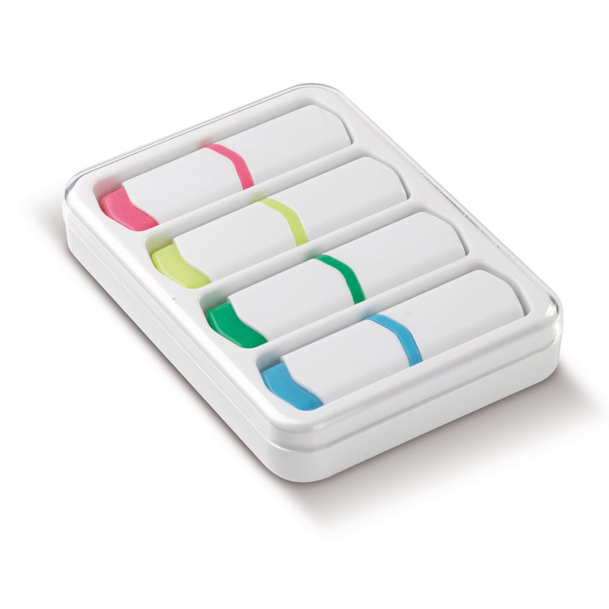 Textmarker-Set mit 4 Mini-Textmarkern (75 mm) in Box