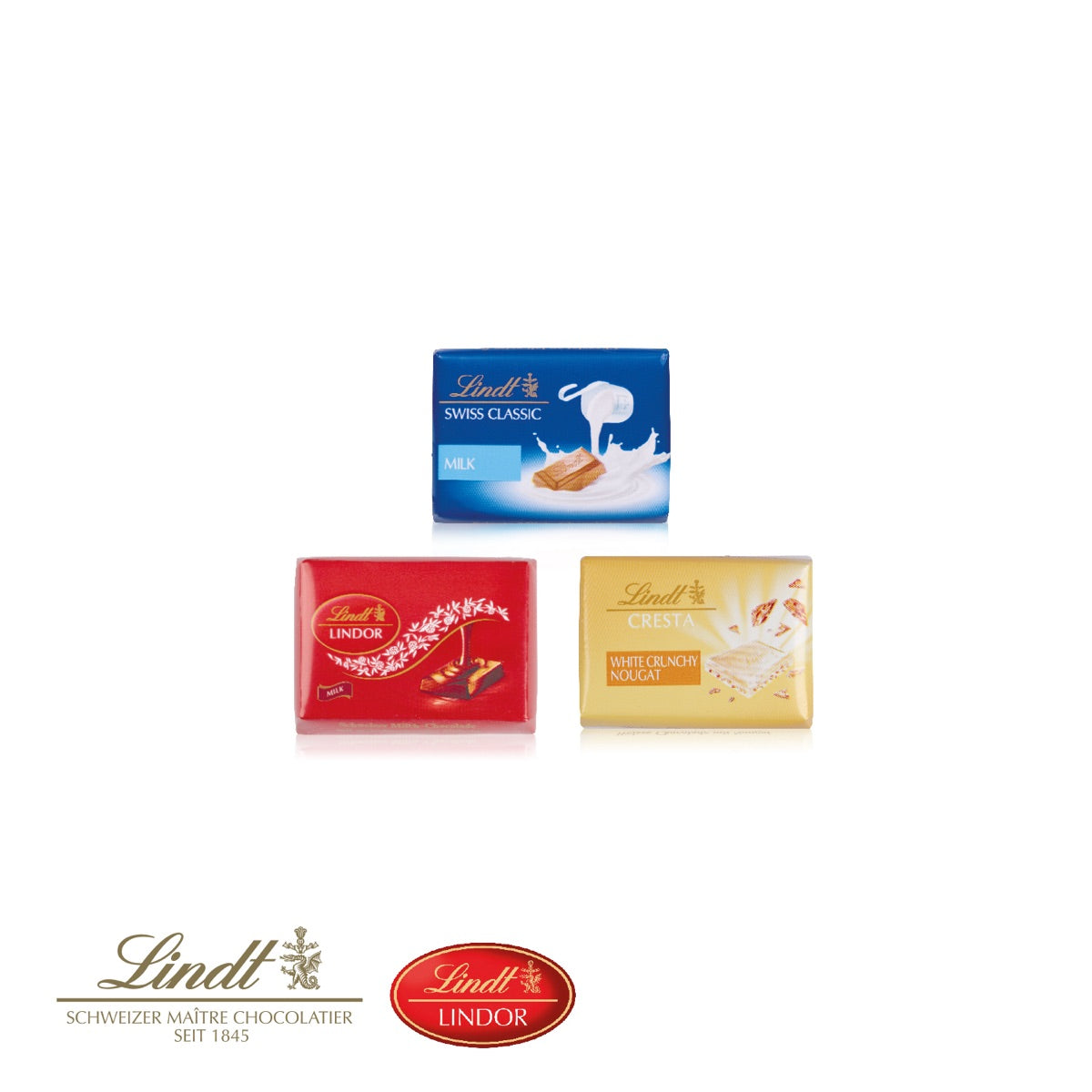 Geöffneter Tisch Adventskalender mit Lindt Schokoladenmischung als Füllung