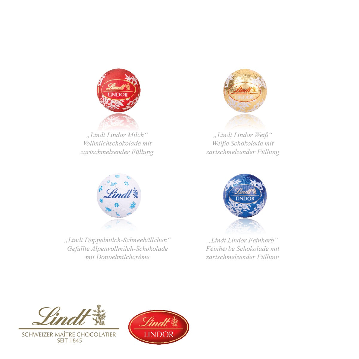 Adventskalender mit Inlay aus Papier und Lindt Lindor Minis
