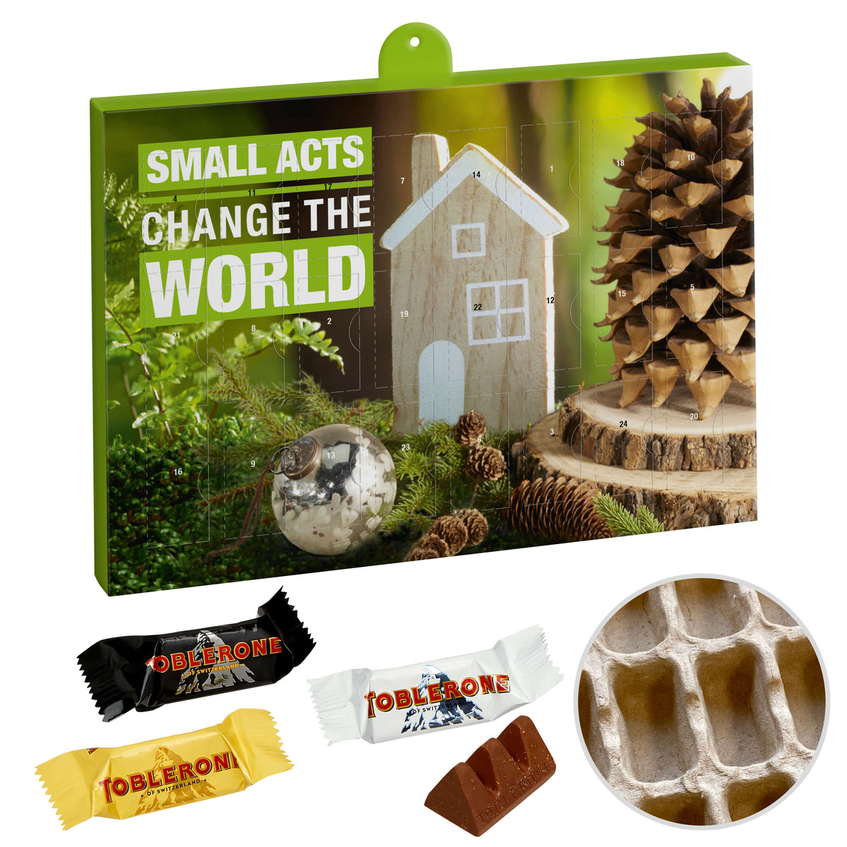 Toblerone Adventskalender mit Papiereinsatz und Logo, 216 g