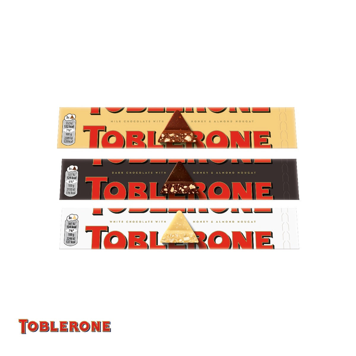 Werbeschuber mit einer Tafel Toblerone Milchschokolade