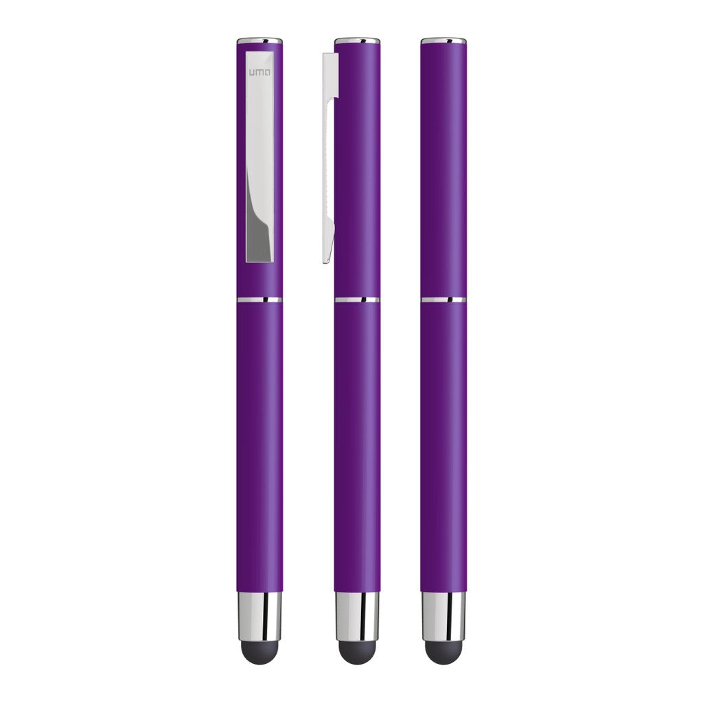 Touchpen aus Metall mit gummiertem Schaftende – Violett