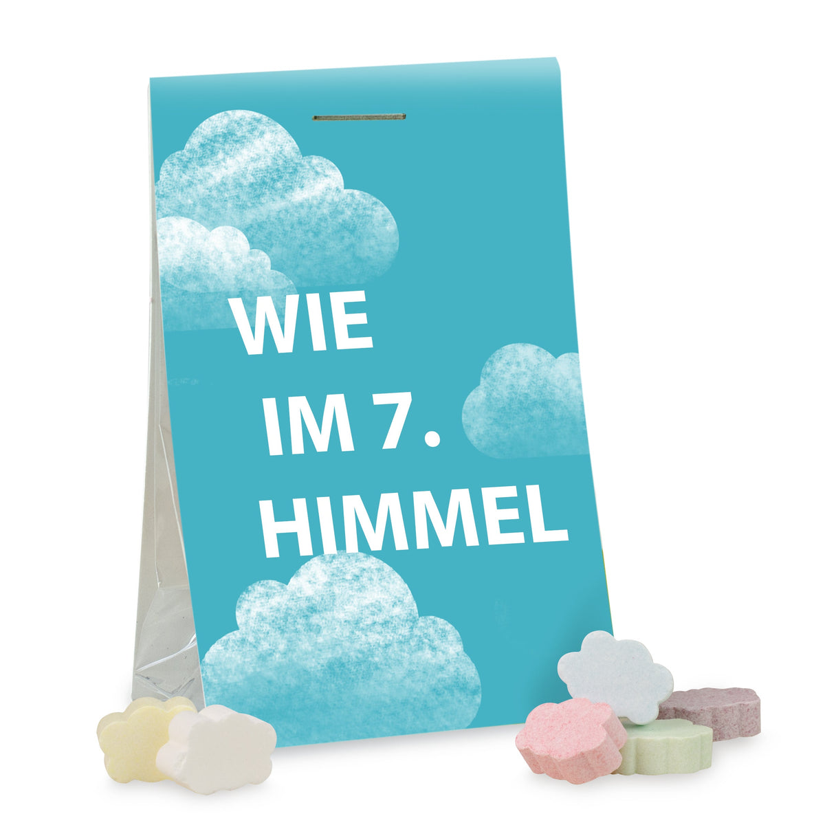 Traubenzucker Wolken im Tütchen 15 g mit Logo – Beispielmotiv