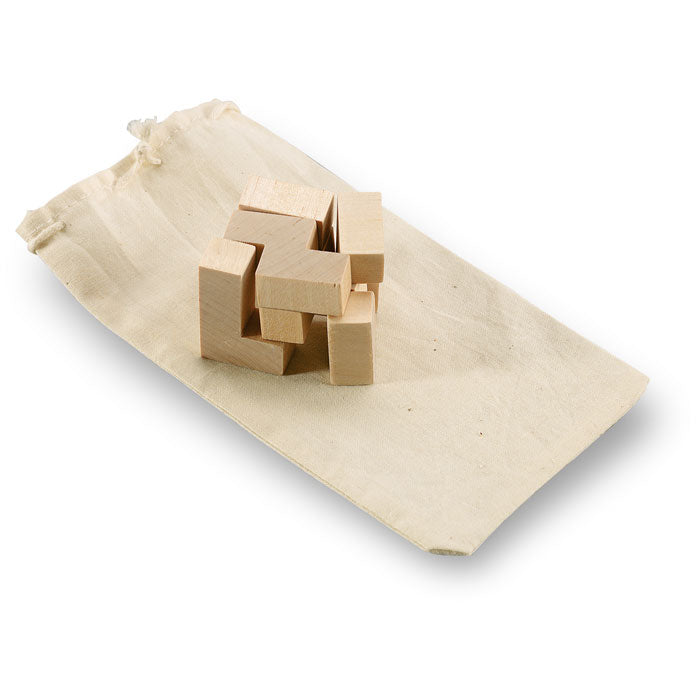 Trikesnats Holzpuzzle im Baumwollbeutel