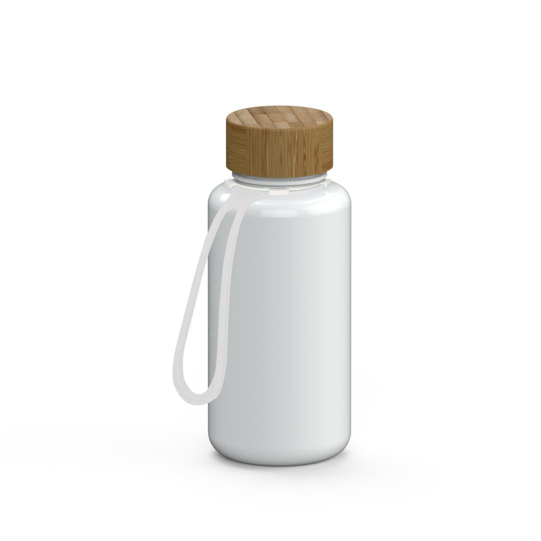 Trinkflasche, 700 ml, inkl. Strap – Weiß / Transparent
