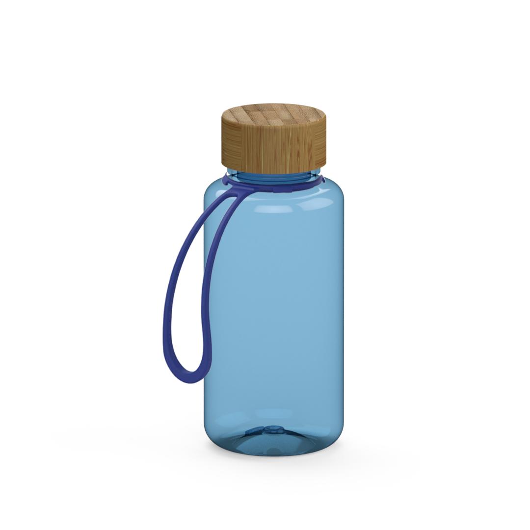 Trinkflasche, 700 ml, inkl. Strap – Transparent blau / Blau