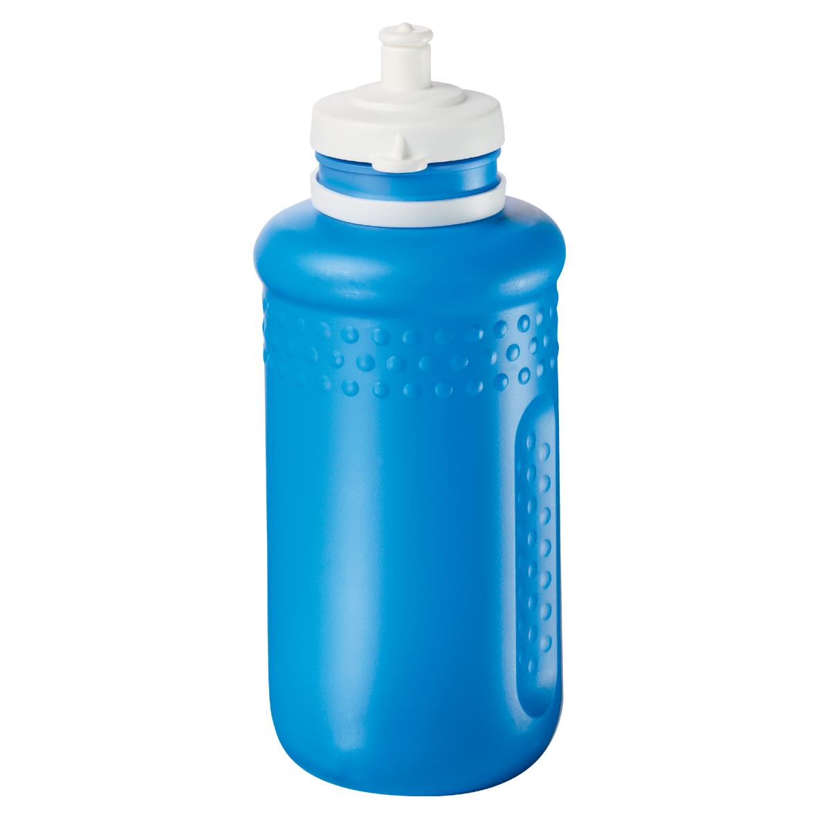 Trinkflasche „Fahrrad“ 0,5 l mit Saugverschluss – Blau / Weiß