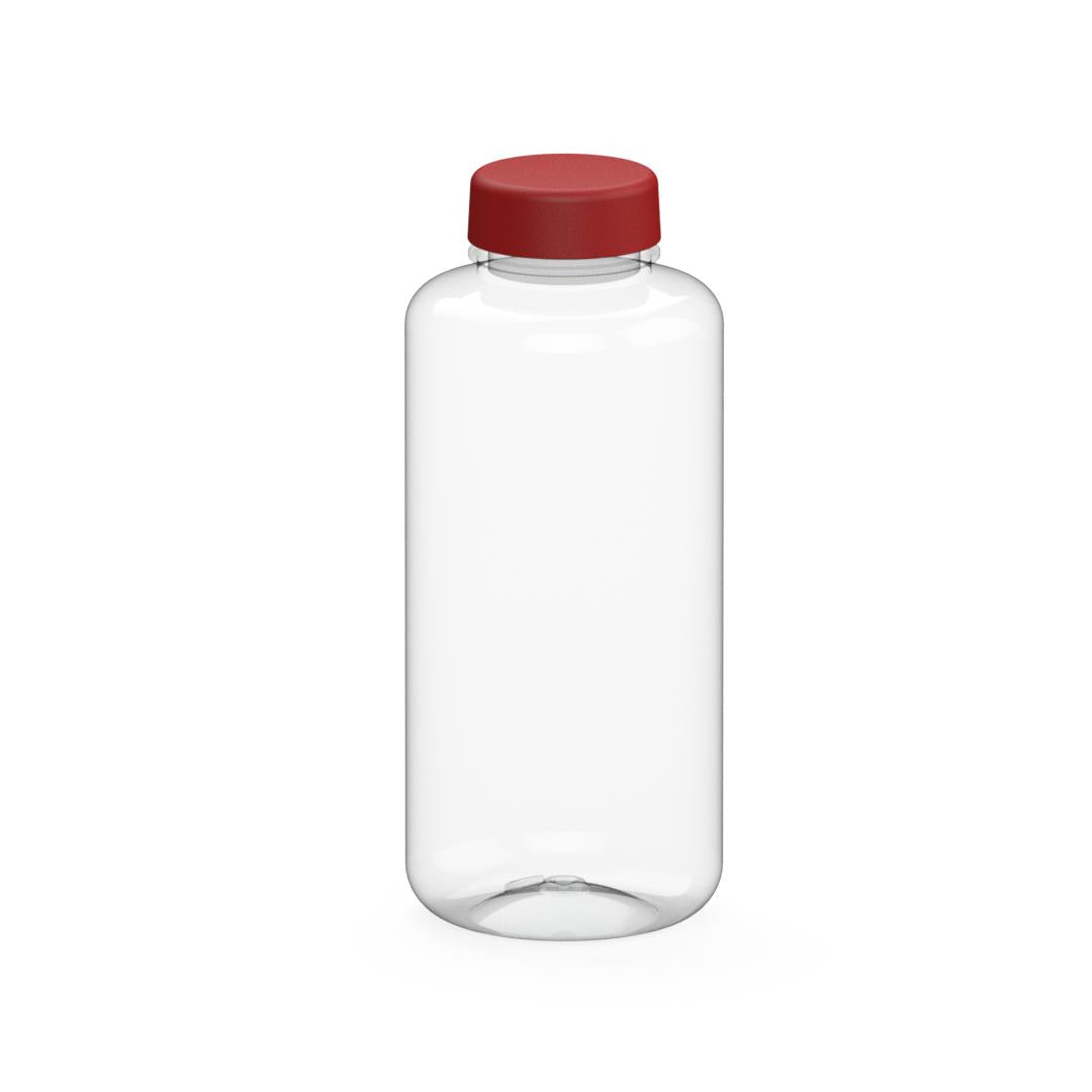 Trinkflasche „Refresh“, 1,0 l – Transparent / Rot