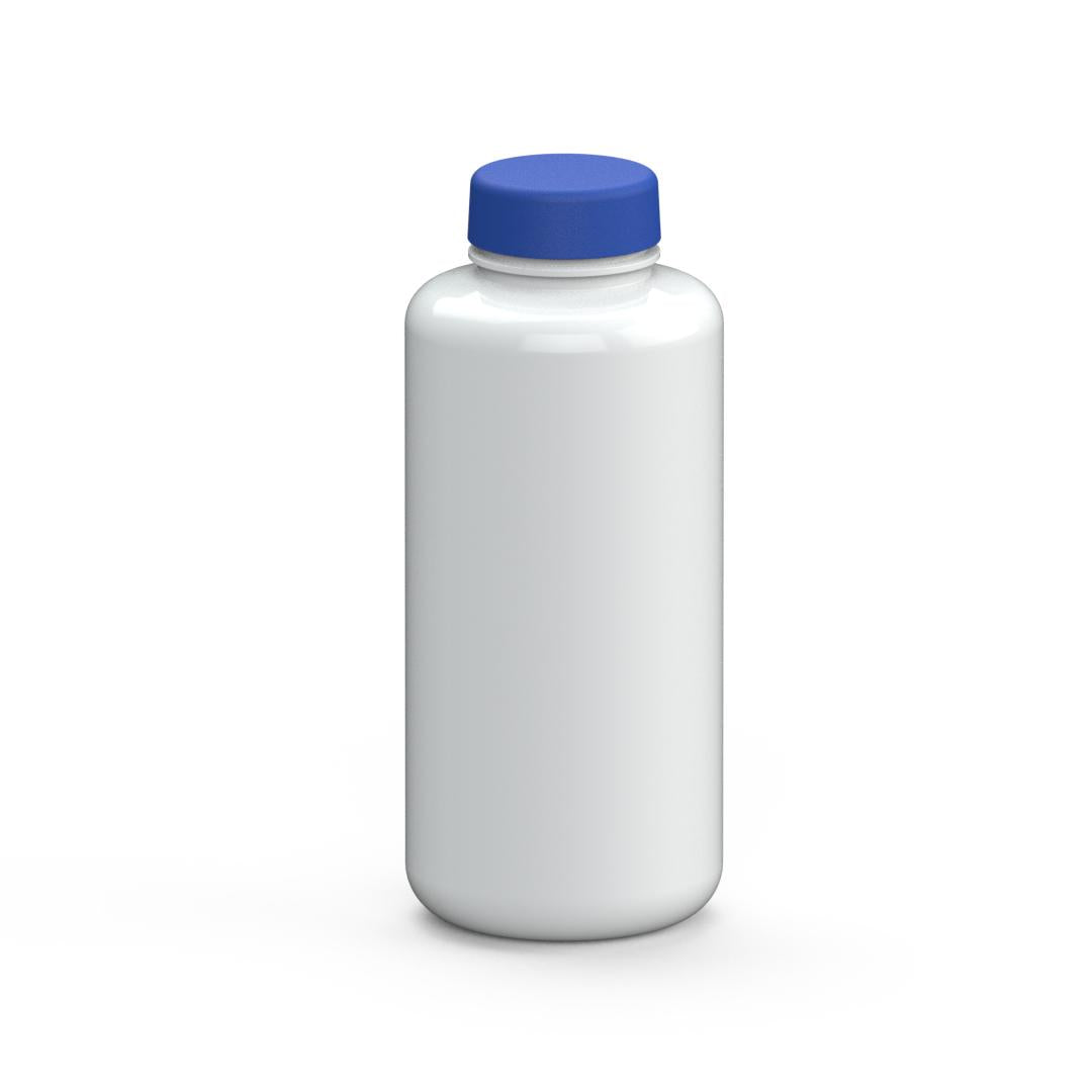 Trinkflasche „Refresh“, 1,0 l – Weiß / Blau
