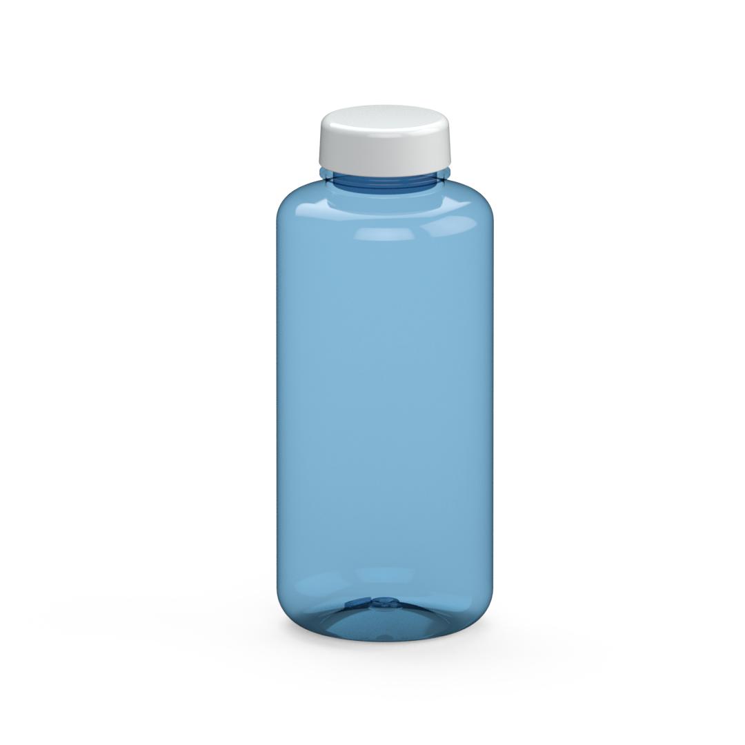Trinkflasche „Refresh“, 1,0 l – Transluzent blau / Weiß