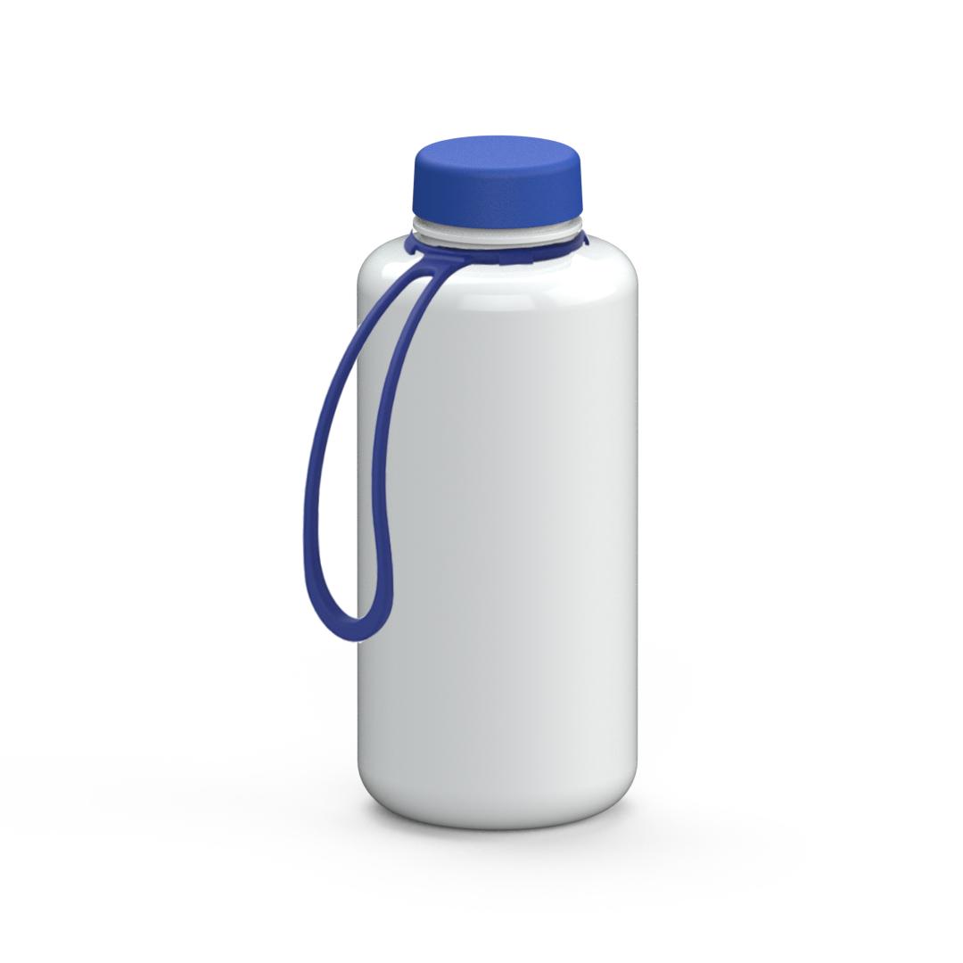 Trinkflasche „Refresh“, 1,0 l, inkl. Strap – Weiß / Blau (00103)