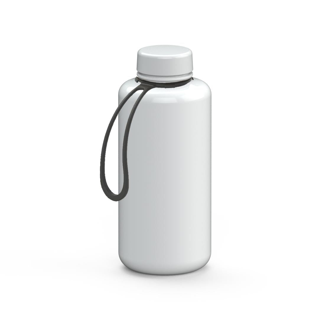 Trinkflasche „Refresh“, 1,0 l, inkl. Strap – Weiß / Schwarz (00105)