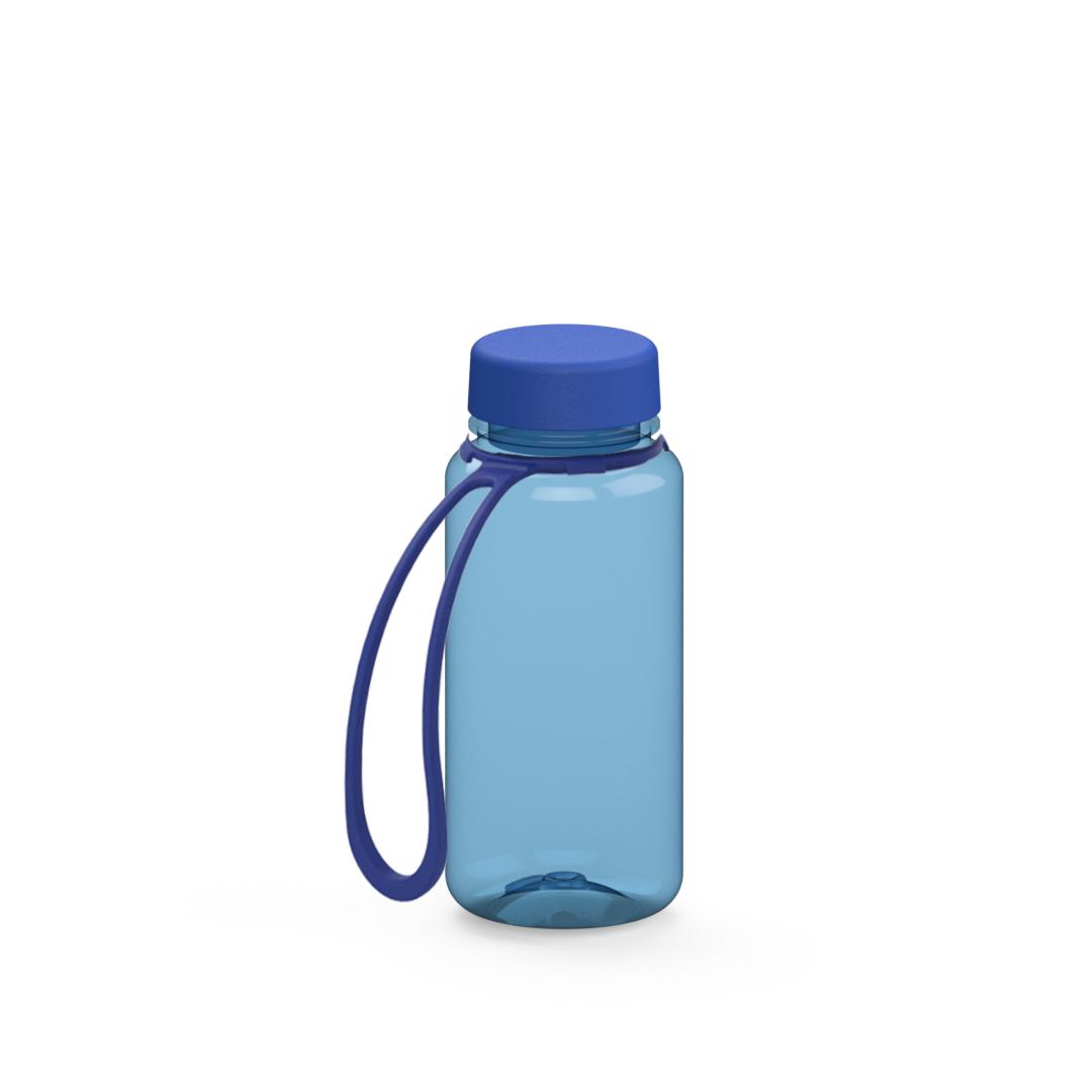 Trinkflasche „Refresh“, 400 ml, inkl. Strap – Transluzent blau / Blau